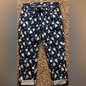J.crew cropped matchstick floral denim cropped pants Size 27